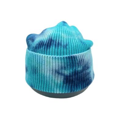 China COMMON Warm Fashion Tie Dye Winter Fashion Multiple Color Designer Custom Knitted Beanie Hats For Women for sale