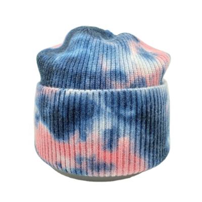 China JOINT Warm Fashion Tie Dye Winter Multiple Color Custom Knitted Beanie Hats Designer Custom Knitted Beanie Hats for sale