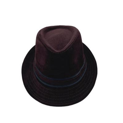 China Fashion \ Comfortable Unisex Velvet \ Durable Winter Plain Fashion Fleece Jazz Cap With Band Fedora Hats For Men for sale