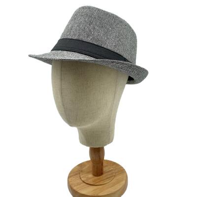 China Warm Light Gray Polyester Cotton Solid Color Large Fedora Hats Fedora Women from Unpackable for sale