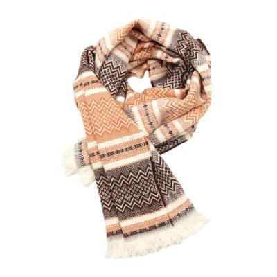 China Winter Jacquard Scarf Fashion Long Plain Cashmere Scarf Unisex Herringbone Heavy Women Men's Scarf Shawl for sale