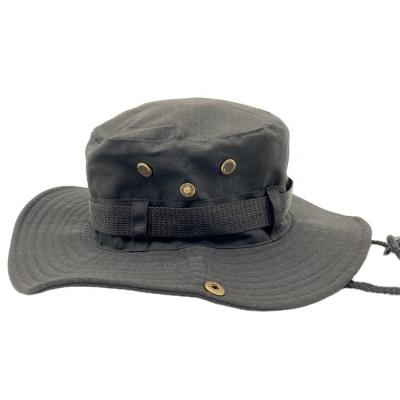 China High Quality Soft Cotton Character Packable Boonie Outdoor Simple Unisex Cotton With String Fisherman Hat for sale