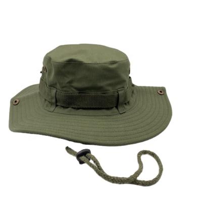 China Olive Plain Unisex Cotton Packable Boonie Hats Outdoor Bucket Of Soft High Quality Cotton Character With String Fisherman Hat for sale