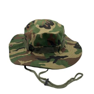 China Fashion Cool Camouflage\Comfortable\Durable Sun Protection Printed Customized Outdoor Packable Bucket Hat Fisherman Hats Boonie With Foldable String for sale