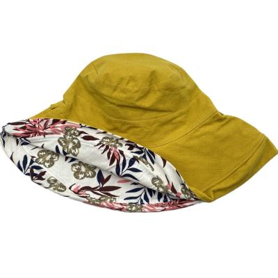 China Fashion\New Comfortable\Durable Fashion Double Faced Printed Flower Cotton Sun Beach Hat Bucket Hats for sale