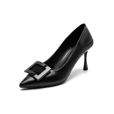 China Height increasing new black soft soles and stiletto work heels5.5 and 8 cm for sale