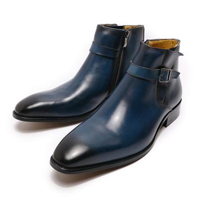 China Breathable Plus Size Vintage Leather Mens Chelsea Boots for sale