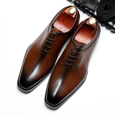 China Breathable Genuine Leather Tip Toe Wedding Shoes Formal Oxford Men Shoes for sale