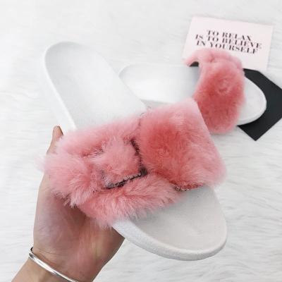 China Fashion Trend Women Real Shearling Shearling Fur Slippers Indoor Outdoor Slippers for sale