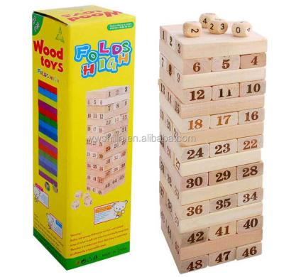 China Wooden Construction Toy 54 Pcs Block Puzzle for sale