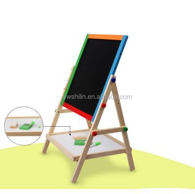 China Hot Sales Wooden Wooden Double Side Magnetic Wooden Easel For Kids for sale