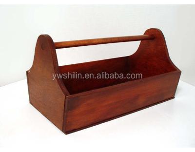 China Sustainable antique wooden tool box with handle for sale