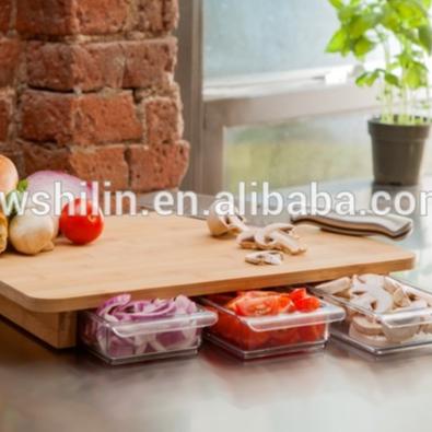 China Newest viable! Bamboo cutting board with drawer extendable bamboo cutting board with tray for sale