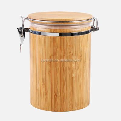 China Viable bamboo canister/bamboo tea canister/bamboo coffee canisters/also decorate pot for coffee for sale