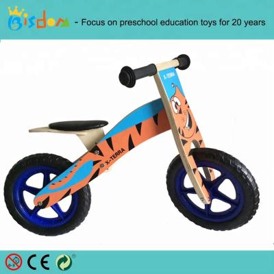 China Toy Wisdom newest design baby ride on tiger styles hot sales wooden balance bike for kids with FSC and SGS certificate for sale