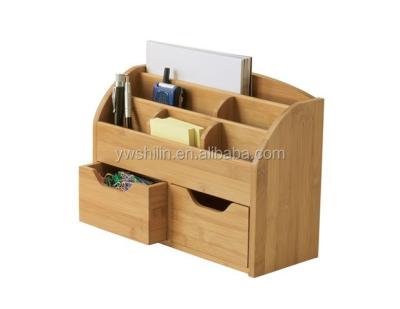 China Bamboofolk Desktop Bamboo Storage Box, Bamboo Work Desk Debris Storage, Bamboo Desk Organizer Pen Holder Storage Box for sale