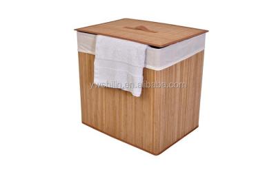 China Sustainable bamboo laundry basket with lid for hotel/bamboo folding laundry basket/folding laundry basket for sale