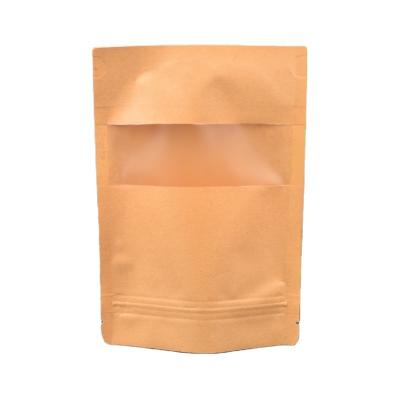 China Pouch Recycled 	Stand Up Zip Lock Bag Materials Kraft Paper Pouch With Snacks for sale