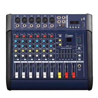 China Professional Powerful 4 Signals/Channels Mono Microphone SC-MX602D 6 Input Mixing Console To Powerful Amplifier BT Recorder 16 DSP Audio Effect Mixer for sale