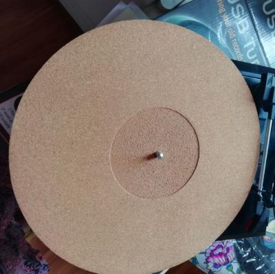 China Cork mat mat with 0.5mm recess slipmat for vinyl record player for sale