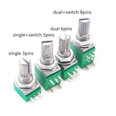 China Double Single Switch RV097NS B5K B10K B20K B50K B100K Potentiometers 09 for sale