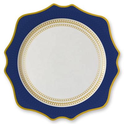 China Sustainable jiakun ceramic Shanxi porcelain dinner set charger plate blue ceramic wedding for sale