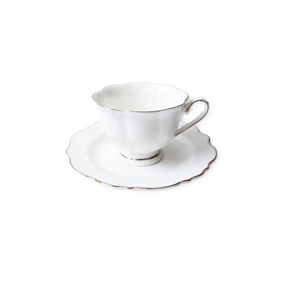 China Viable Simple White Color Porcelain Coffee And Tea Cups Cups And Saucers Dishes Set For Hotel And Restaurant for sale