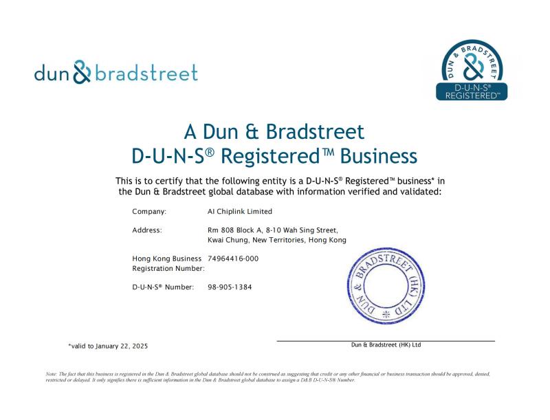 A Dun & Bradstreet D-U-N-S® Registered ™ Business - AI CHIPLINK LIMITED