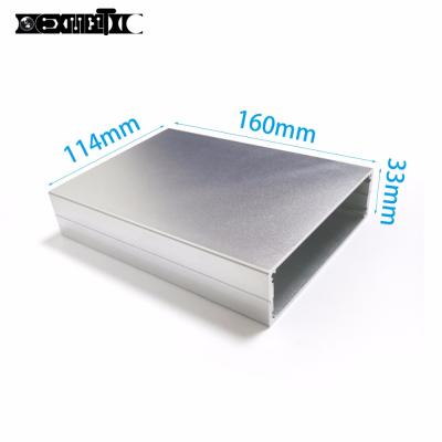 China Electric Instrument Electronic Aluminum Shell Enclosure Product Project Box DIY 114x33x160mm Silver NEW for sale