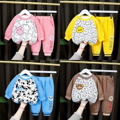 China Factory wholesale autumn and winter children's clothing fashion children's sweatshirt jacket pants breathable long 2 sets for sale