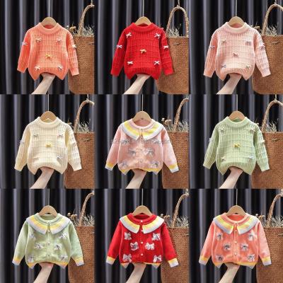 China Anti-shrink children's sweaters, solid color shirts, knitting collar top, college style clothing, baby blouse wholesale for sale