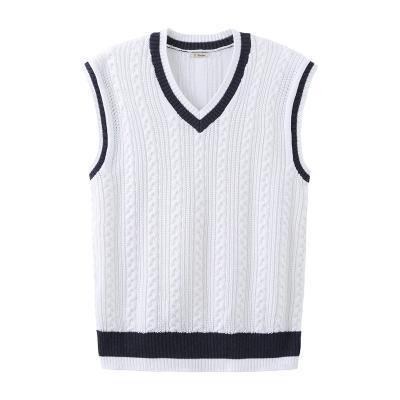 China School Style V-Neck Anti-Wrinkle Wiseknit Fine Arts School Sleeveless Vest Knitted Boys Men's Sweater for sale