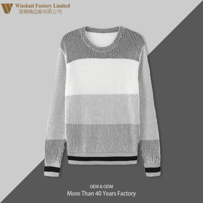 China Custom Color Logo Men Anti-wrinkle Autumn Winter Knitwear Jacquard 100% BCI Cotton Sweater for sale