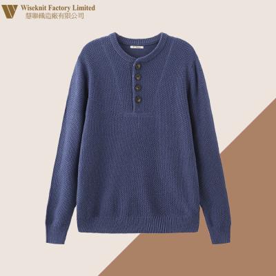 China Factory Wholesale Anti-Wrinkle Men Knit Stripe Preppy High Quality Yarn Knitted Sweater Pullover 100% Cotton for sale