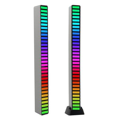 China Music Recognition RGB LED Rhythm Ambient Light 18*1.6*1.9cm Car Light Voice-activated Lamp Voice-activated Pickup Light 18*1.6*1.9cm for sale