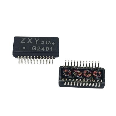 China 100/1000 Single Left Network AUDIO Lan Transformer BASE-T Low Profile Modules ZXYG2401 24PIN SMD for sale