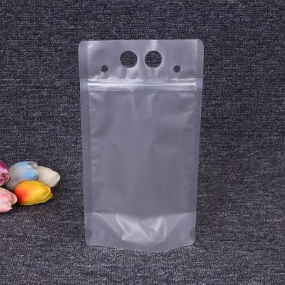 China Non-Toxic Wholesale Beverage Bag With Zipper For Cold And Hot Drinks Disposable Drinking Stand Pouch for sale