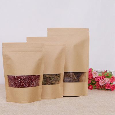 China Yiwu Moisture Proof Biodegradable Brown And White Kraft Paper Food Bag Stand Up Pouch Doypack Wrapping Paper For Tea for sale