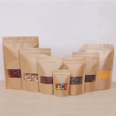 China Eco-friendly brown paper bags moisture-proof doy kraft paper packaging bag stand doy pouch for food for sale