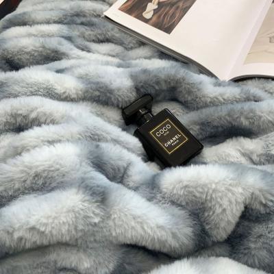 China Luxury Coral Velvet Export Rabbit Hair Bedding Winter Nap Blanket Sofa Blanket Anti-static High End Heavy Light Blanket for sale