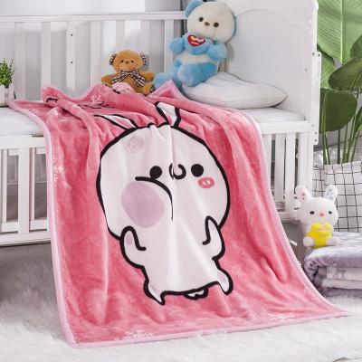 China Antistatic Wholesale Custom Textile Fabric Cartoon Baby Blanket Cloth Double Flannel Fabric for sale