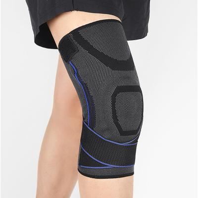 China Universal Fitness Patella Retraining Running Knee Pads Knitted Silicone Hot Sleeve Brace Knee Sports Straps Protective Gear for sale