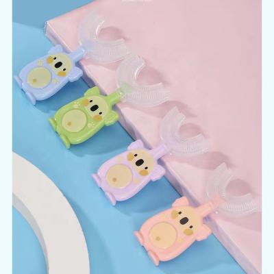 China High Quality Reusable Baby Koala Kids Manual U Shape Toothbrush With Food Grade Silicone Toothbrush U Head For Kids Children for sale