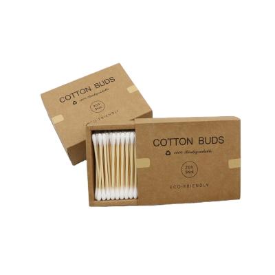 China Bathroom Stick Cotton Ear Plastic Free Paper Bamboo Swab/Buds With Zero Waste Eco Friendly Bamboo Cotton Different Size Earbuds for sale