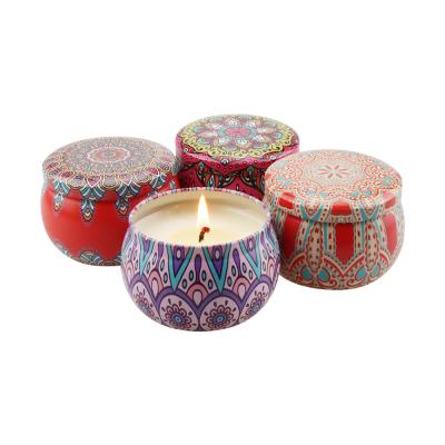 China Wholesale Custom Scented Metal Box Packing 4 Pcs Per Set Classic Lights Scented Candles for sale