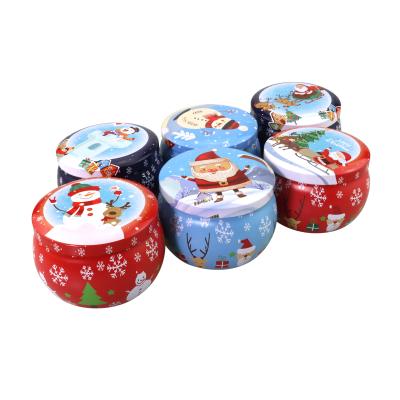 China Small Reused Gift Tin Box Chocolate Candy Tin Box Snowman Santa Claus Metal Materials Christmas Party for sale