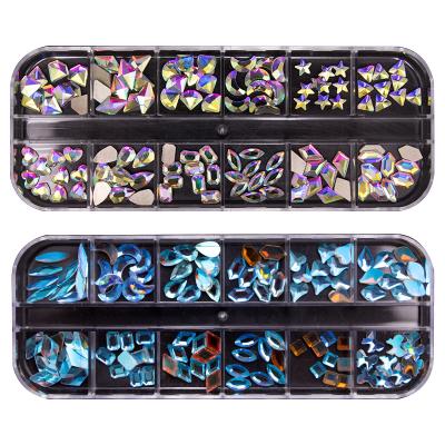 China Nail Art Beauty ROSALIND 12 types rhinestones nail art accessories wholesale shapes of various diamonds nail design stones for nail art for sale