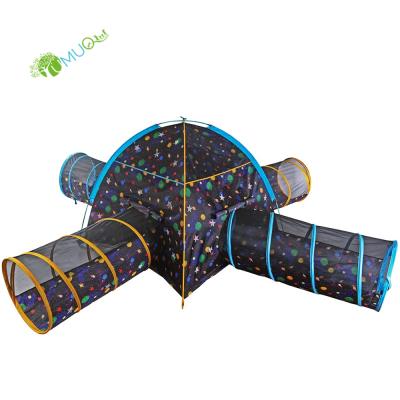 China YumuQ Sports Play Kids Play Dome Tent with 4 Way Crawling Tunnel Indoor/Outdoor Galaxy Combo Dome, with 4 Tunnels for Toddler, Infant for sale