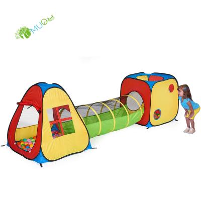 China Sports Play YumuQ Kids 3 in 1 Pop Up Play Tent with Tunnel Indoor/Outdoor Tent, Kids Playhouse Tent with Tunnel Combos for Baby, Toddler, Kids for sale