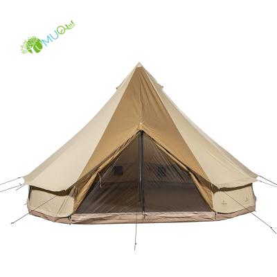 China Straight Tie Type YumuQ 6M Glamping Luxury Bell Tent Cotton Canvas Bell Tent Waterproof for Outdoor Traveling, Camping and Hiking for sale